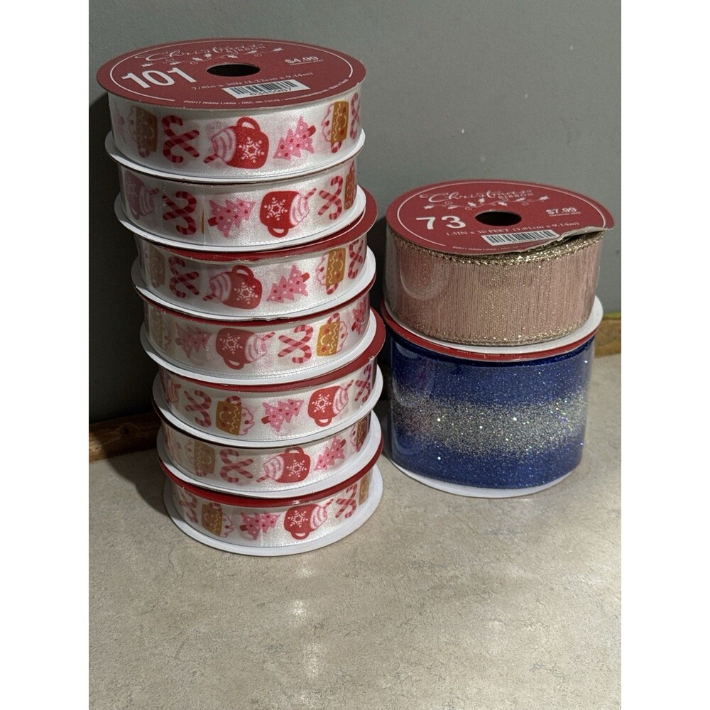 Christmas Ribbon Bundle (9 jumbo rolls) - Picture 6 of 9